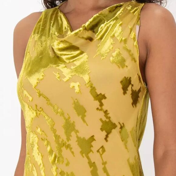 Zara Yellow Velvet Embroidered Midi Dress - Picture 5 of 10